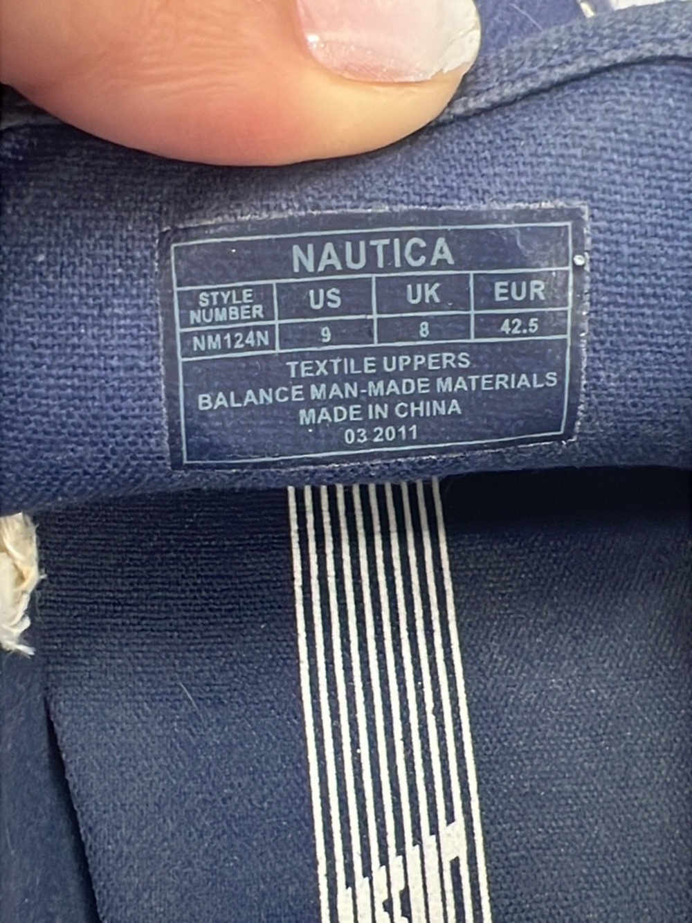 Nautica Navy Canvas Slip-On Boat Shoes with Red Accent - Picture 6 of 6